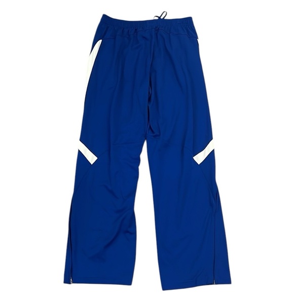 Adidas Climalite Track Warmup Pants Baggy Blue/White Zip Ankle Wide Leg Large - Picture 2 of 8